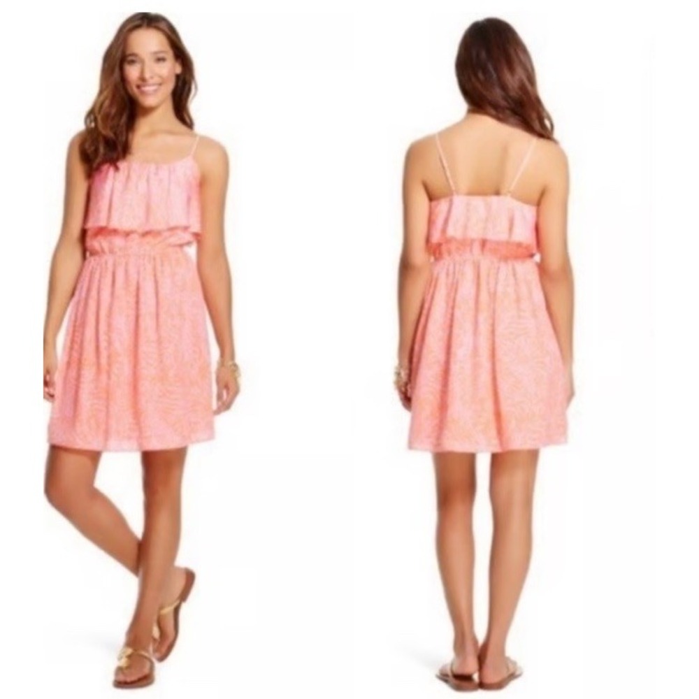 New Lilly Pulitzer Target Flounce Ruffle Dress Giraffing Me Crazy Pink Orange Xl